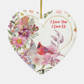 Ik hou van je, ik hou van kardinalen keramisch ornament (Achterkant)