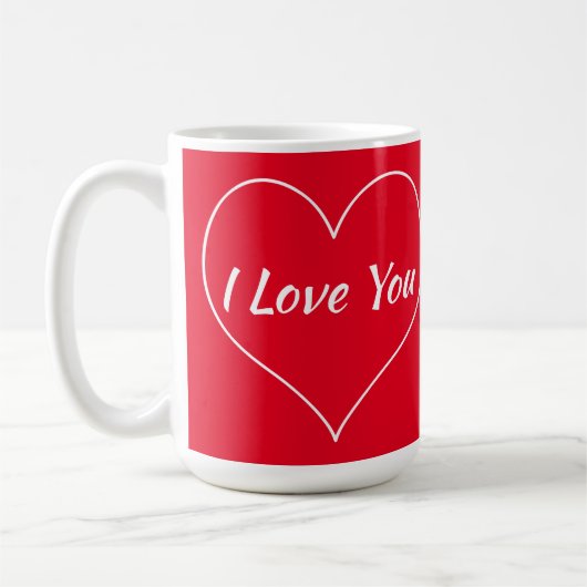 Ik hou van je, ik hou van ons koffiemok (Links)
