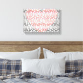 Ik hou van je in 100 talen canvas afdruk (Insitu (Slaapkamer))