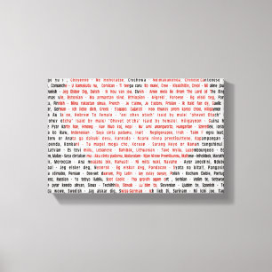 Ik hou van je in 100 talen canvas afdruk
