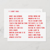 Ik hou van je in 20 verschillende talen briefkaart (Voorkant / Achterkant)