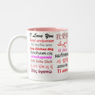 Ik hou van je in 63 talen Roze Mok