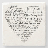 Ik hou van je in andere talen 5 stenen onderzetter (Voorkant)