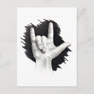 Ik hou van je in ASL #2 Briefkaart