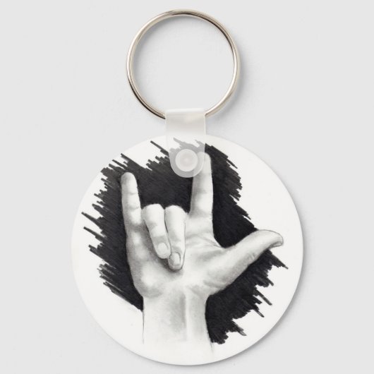 Ik hou van je in ASL #2 Sleutelhanger (Voorkant)