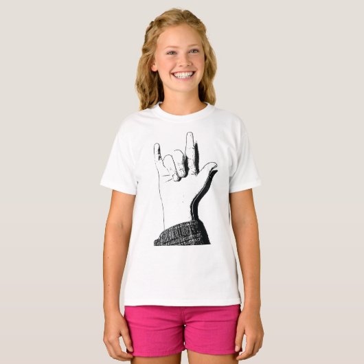 Ik hou van je in ASL T-shirt (Voorkant volledig)