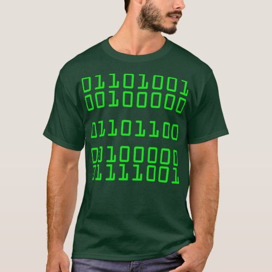 Ik hou van je in binaire code grappig geschenk t-shirt (Voorkant)