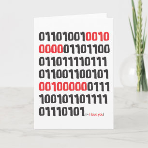 Ik hou van je in Binary Code Kaart
