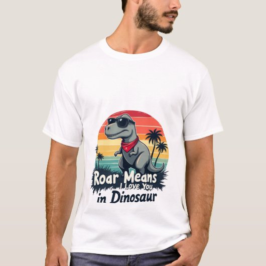 Ik hou van je in dinosaurus t-shirt (Voorkant)