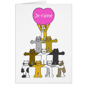 Ik hou van je in Franse Cartoon katten