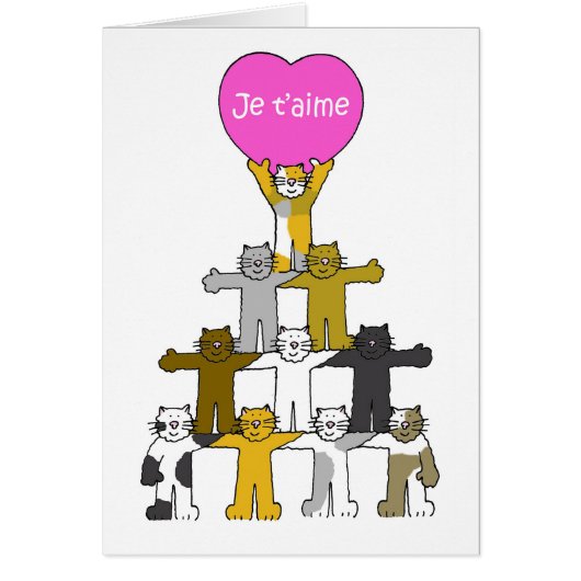 Ik hou van je in Franse Cartoon katten (Voorkant)