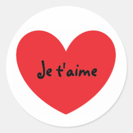 "Ik hou van je" in Franse Stickers