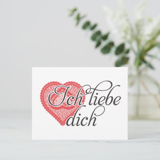 Ik hou van je in het Duits Briefkaart (Staand voorkant)