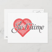 Ik hou van je in het Frans - Je taime Briefkaart (Voorkant / Achterkant)