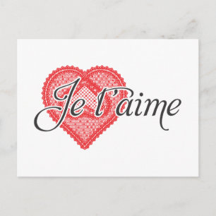 Ik hou van je in het Frans - Je taime Briefkaart