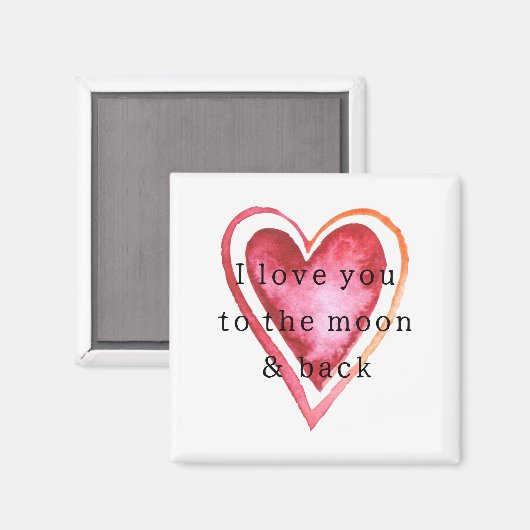 Ik hou van je in het hart van de maan magneet (Voorkant / Achterkant)