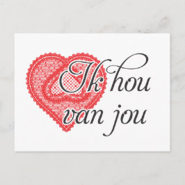 Ik hou van je in het Nederlands - Ik hou van jou Briefkaart