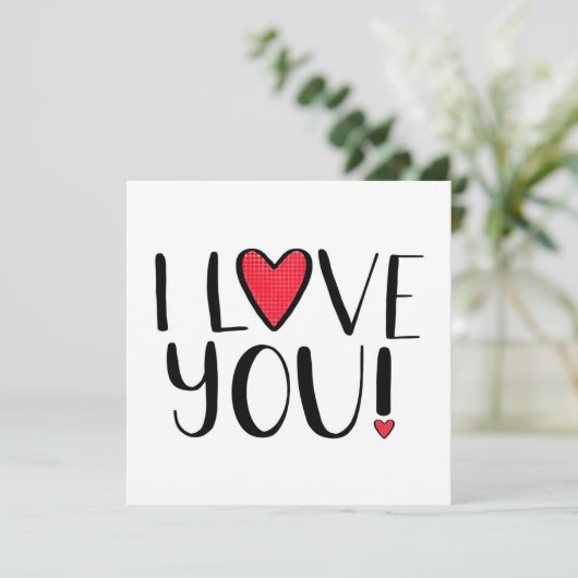Ik hou van je in het obbble Handschrift Kaart (Staand voorkant)