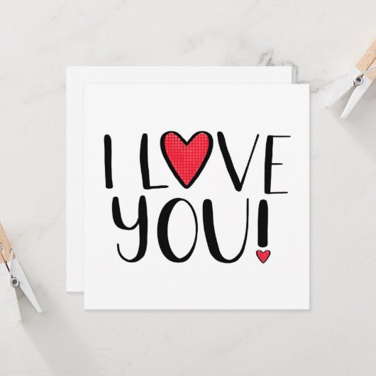 Ik hou van je in het obbble Handschrift Kaart (Voorkant / Achterkant in situ)