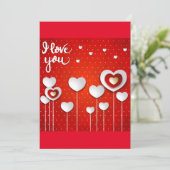 Ik hou van je in het rood bedankkaart (Staand voorkant)