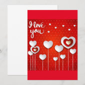 Ik hou van je in het rood bedankkaart (Voorkant / Achterkant)
