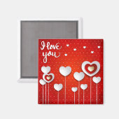 Ik hou van je in het rood magneet (Voorkant / Achterkant)
