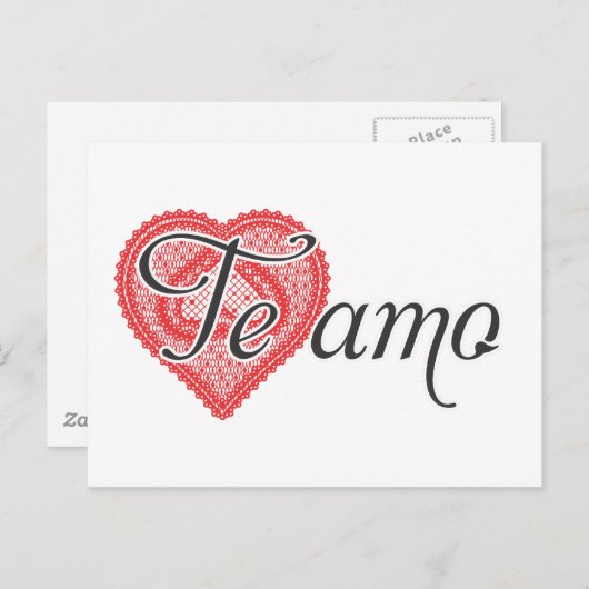 Ik hou van je in het Spaans - Te amo Briefkaart (Voorkant / Achterkant)