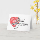 Ik hou van je in het Turks - Seni seviyorum Kaart (Gele Bloem)