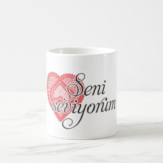 Ik hou van je in het Turks - Seni seviyorum Koffiemok (Center)
