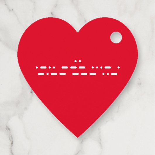 "Ik hou van je" in Morse Code Bedankjes Labels (Achterkant)