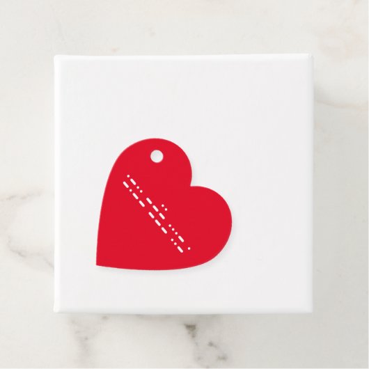 "Ik hou van je" in Morse Code Bedankjes Labels (In situ)