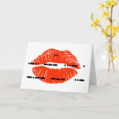 Ik hou van je in Morse Code met Lipstick Print Kaa Kaart (Gele Bloem)