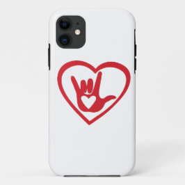 Ik hou van je in Sign Language (met al mijn hart) iPhone 11 Hoesje