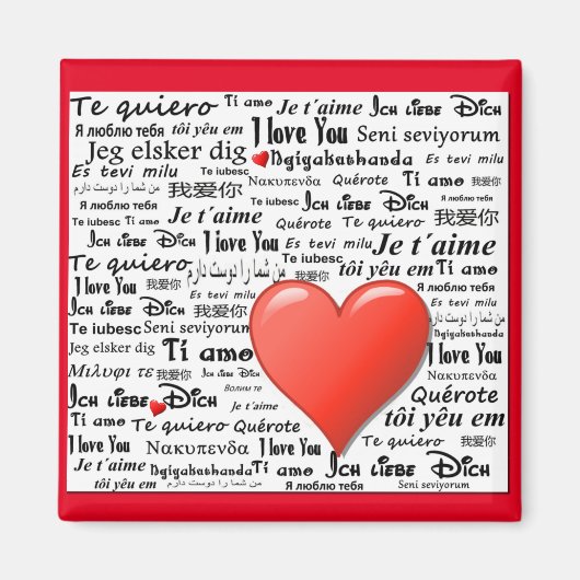 Ik hou van je in veel talen magneet (Voorkant)