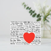 Ik hou van je in verschillende talen briefkaart (Staand voorkant)