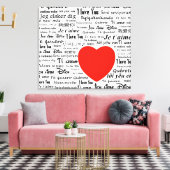 Ik hou van je in verschillende talen canvas afdruk (Insitu (Woonkamer))