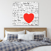 Ik hou van je in verschillende talen canvas afdruk (Insitu (Slaapkamer))