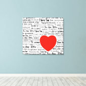 Ik hou van je in verschillende talen canvas afdruk (Insitu (Houten vloer))