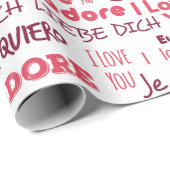 Ik hou van je in verschillende talen | FEESTDAGEN Cadeaupapier (Rol Hoek)