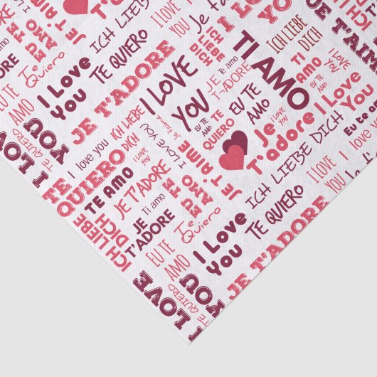 Ik hou van je in verschillende talen | FEESTDAGEN Tissuepapier (Detail)
