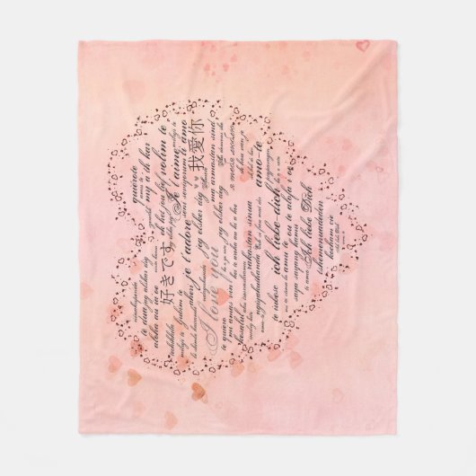 Ik hou van je in verschillende talen fleece deken (Voorkant)