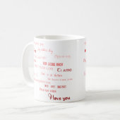 Ik hou van je in verschillende talen koffiemok (Voorkant links)