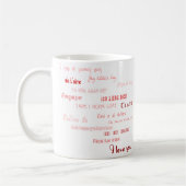 Ik hou van je in verschillende talen koffiemok (Links)