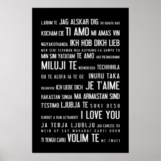 "Ik hou van je" in verschillende talen Poster