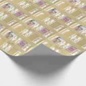 "Ik hou van je" in witte/goudkleur 2 aangepaste fo Cadeaupapier (Hoek)