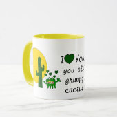 Ik hou van je, je oude rommelige cactus. mok (Voorkant links)