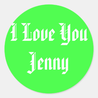 Ik hou van je Jenny Ronde Sticker