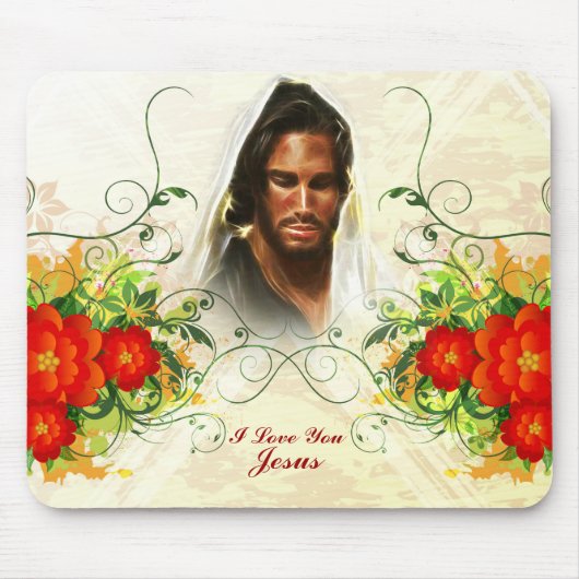 Ik hou van je Jesus / Abstracte Art 42A Mousepad Muismat (Voorkant)