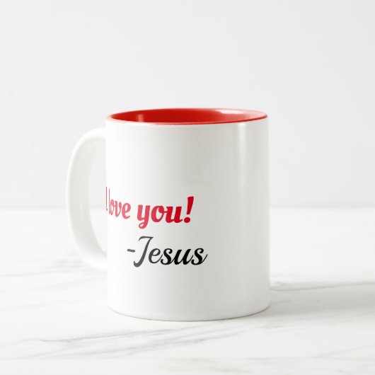 Ik hou van je! Jezus mok (Voorkant links)