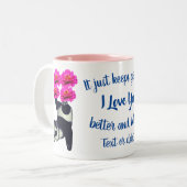 Ik hou van je jongleren Panda Flower Personalized Tweekleurige Koffiemok (Voorkant links)